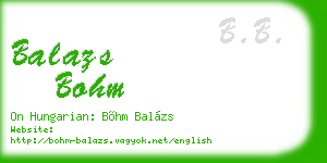 balazs bohm business card