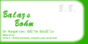 balazs bohm business card